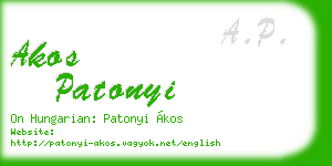 akos patonyi business card